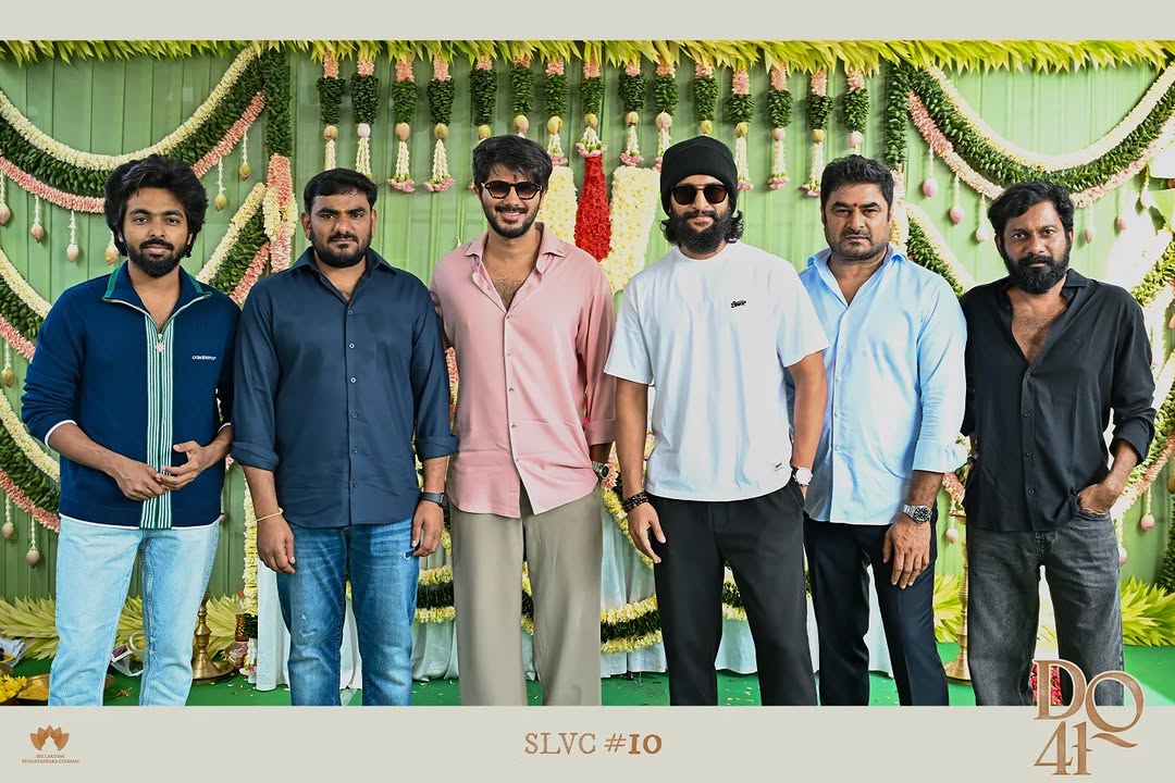 Sabari PRO (@pro_sabari) on Twitter photo #DQ41 - a heartwarming contemporary love story - launched grandly with a pooja ceremony β¨β€οΈβπ₯
Natural Star <a href="/NameisNani/">Nani</a> gave the clap, <a href="/odela_srikanth/">Srikanth Odela</a> & <a href="/BuchiBabuSana/">BuchiBabuSana</a> graced the event to bless the team.
Starring <a href="/dulQuer/">Dulquer Salmaan</a> πΉ
Directed by <a href="/ravinelakuditi9/">Ravi</a>
<a href="/sudhakarcheruk5/">sudhakar cherukuri</a>
#SLVC10 #DQ41 - a heartwarming contemporary love story - launched grandly with a pooja ceremony β¨β€οΈβπ₯
Natural Star <a href="/NameisNani/">Nani</a> gave the clap, <a href="/odela_srikanth/">Srikanth Odela</a> & <a href="/BuchiBabuSana/">BuchiBabuSana</a> graced the event to bless the team.
Starring <a href="/dulQuer/">Dulquer Salmaan</a> πΉ
Directed by <a href="/ravinelakuditi9/">Ravi</a>
<a href="/sudhakarcheruk5/">sudhakar cherukuri</a>
#SLVC10
