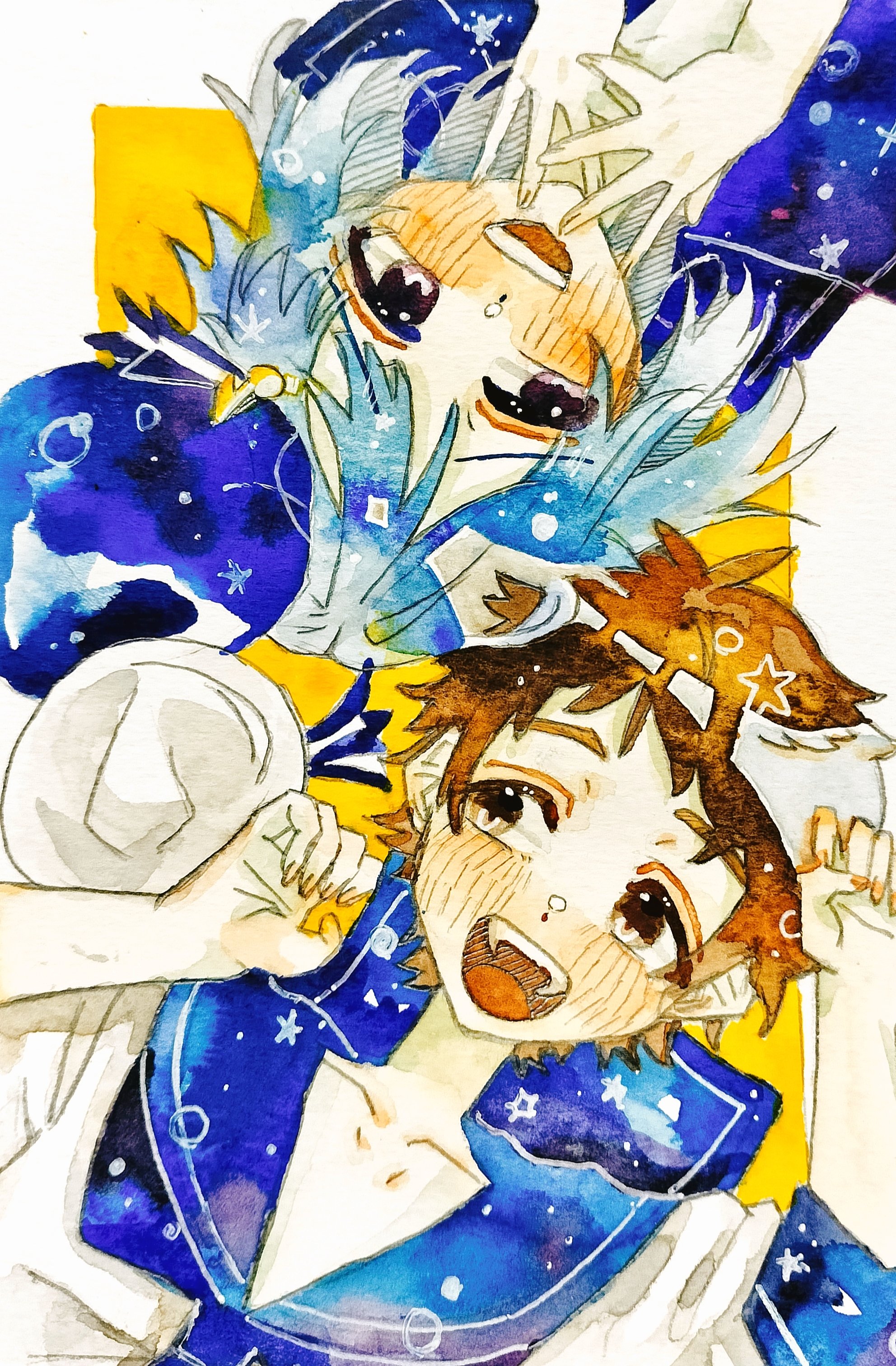 コピック⭐︎水彩⭐︎漫画 💚❤️𓈒𓏸 #墜落jkと廃人教師 #落合扇言 #灰葉仁 #模写