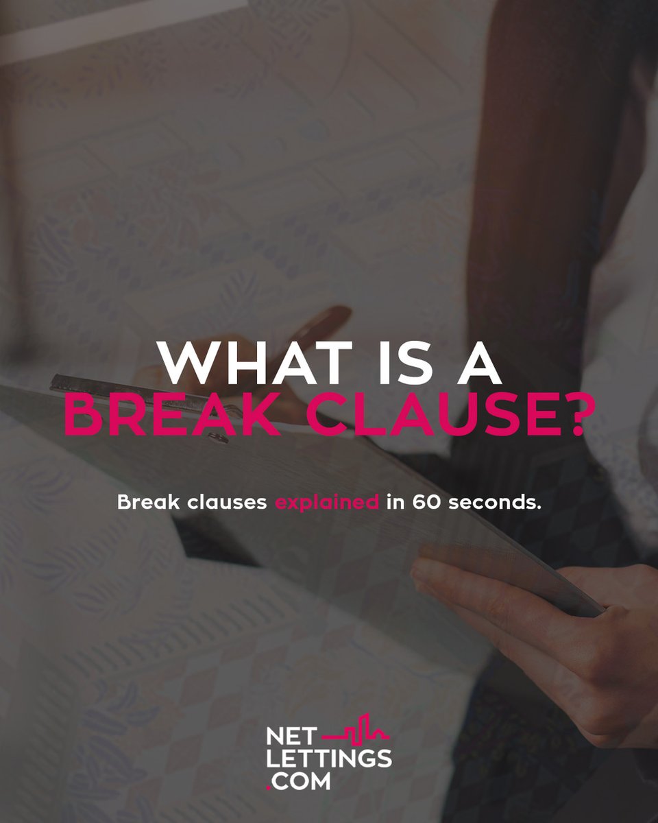 Net_Lettings's tweet image. 📄 What’s a Break Clause?

A break #Clause is a term in your #Tenancy agreement that allows either you or your #Landlord to end the tenancy early, usually after 6 or 12 months into a fixed-term #Agreement.
 
shorturl.at/Z1qN5