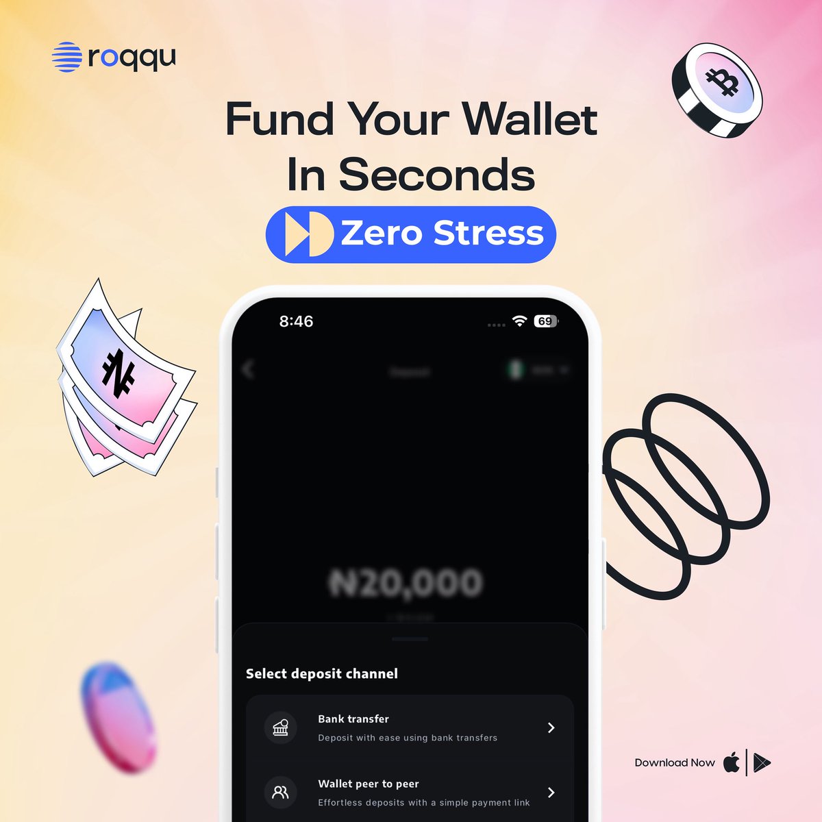 Adding funds to your wallet couldn't be any simpler 💙

It’s as easy as a few taps, and a smooth experience on Roqqu always.

Sign up on <a href="/roqqupay/">Roqqu</a> today 
Use the referral code: Olajose007 

Launch your Roqqu app to top up now! 🚀

#CryptoMadeEasy #TopUpWithRoqqu #CryptoYourWay
