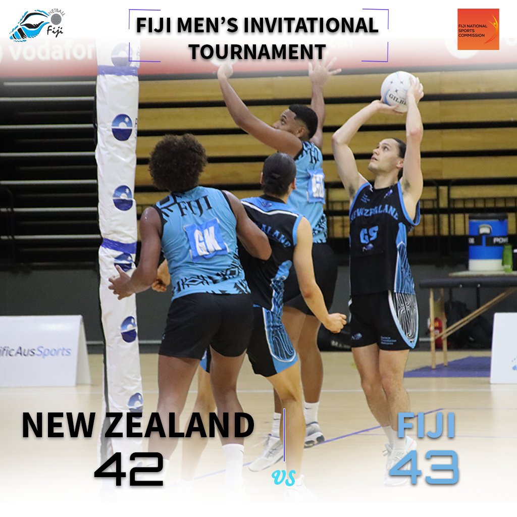 HISTORY MADE!
In an intense showdown, our Fiji Men’s team secured the victory over a relentless New Zealand Men’s Netball side — the first-ever meeting between the two nations on court!
🏐⛹️Day 2 commence with:
🇫🇯 Fiji A vs New Zealand
🇹🇴 Tonga vs Fiji
#FijiMensInvitational