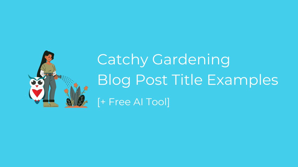 GlobalOwls's tweet image. Catchy #Gardening Blog Post Title Examples 

[+ Free #AI Tool]

globalowls.com/marketing-exam…

#GardeningTwitter #GardeningTips #Blogging #ContentCreation #ChatGPT #ArtificialIntelligence globalowls.com/marketing-exam…