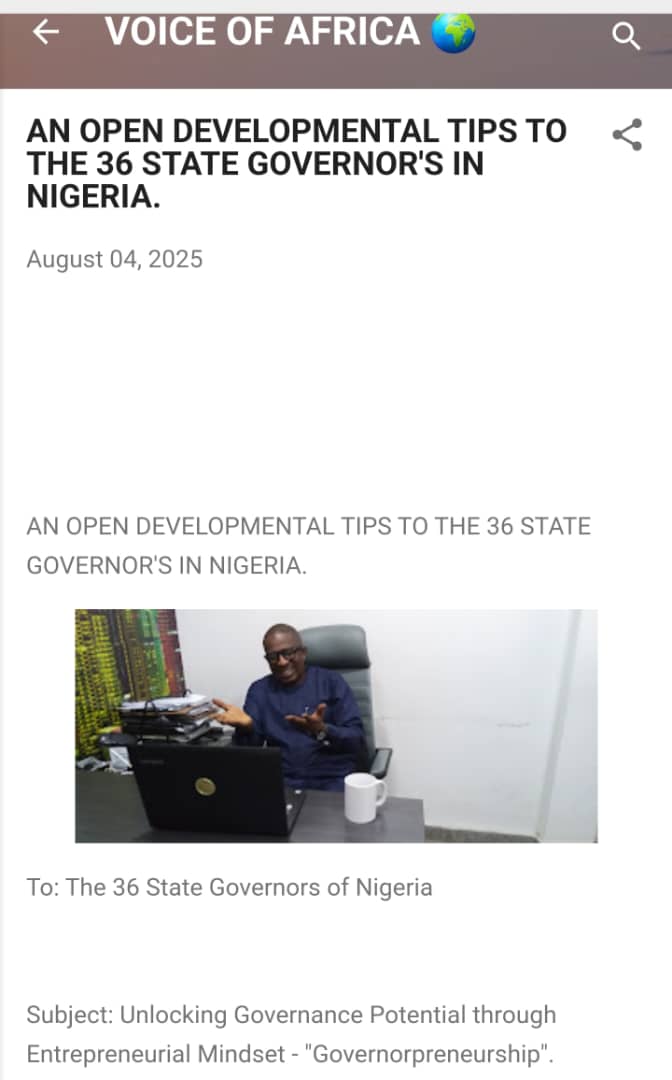 Pls kindly share this developmental tips memo to your Governor. 
africapreneursone.blogspot.com/2025/08/an-ope…
<a href="/jidesanwoolu/">Babajide Sanwo-Olu</a> <a href="/officialABAT/">Bola Ahmed Tinubu</a> <a href="/MobilePunch/">Punch Newspapers</a> <a href="/channelstv/">Channels Television</a> <a href="/TheNationNews/">The Nation Nigeria</a> <a href="/vanguardngrnews/">Vanguard Newspapers</a> <a href="/ARISEtv/">ARISE NEWS</a> <a href="/biodunaoyebanji/">Biodun Oyebanji</a> <a href="/ruffydfire/">oseni rufai</a> <a href="/OjyOkpe/">OJY OKPE</a>