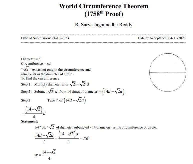 Новости математики! Кто-то опять "посчитал", чему равно пи: