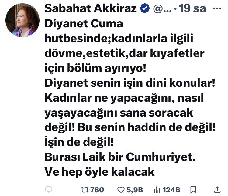 Diyanetin hutbesi Müslümanlara yönelik. Sen neden zıplıyorsun ki siyasal alevici yobaz Sabahat