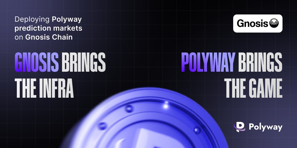 Polyway (@polyway_) on Twitter photo Deploying Polyway prediction markets on Gnosis Chain - because fast, cheap, and decentralized is the only way to scale Web3 betting.
<a href="/GnosisDAO/">Gnosis π¦</a> brings the infra, Polyway brings the game.
#GnosisChain #PredictionMarkets #Web3 Deploying Polyway prediction markets on Gnosis Chain - because fast, cheap, and decentralized is the only way to scale Web3 betting.
<a href="/GnosisDAO/">Gnosis π¦</a> brings the infra, Polyway brings the game.
#GnosisChain #PredictionMarkets #Web3