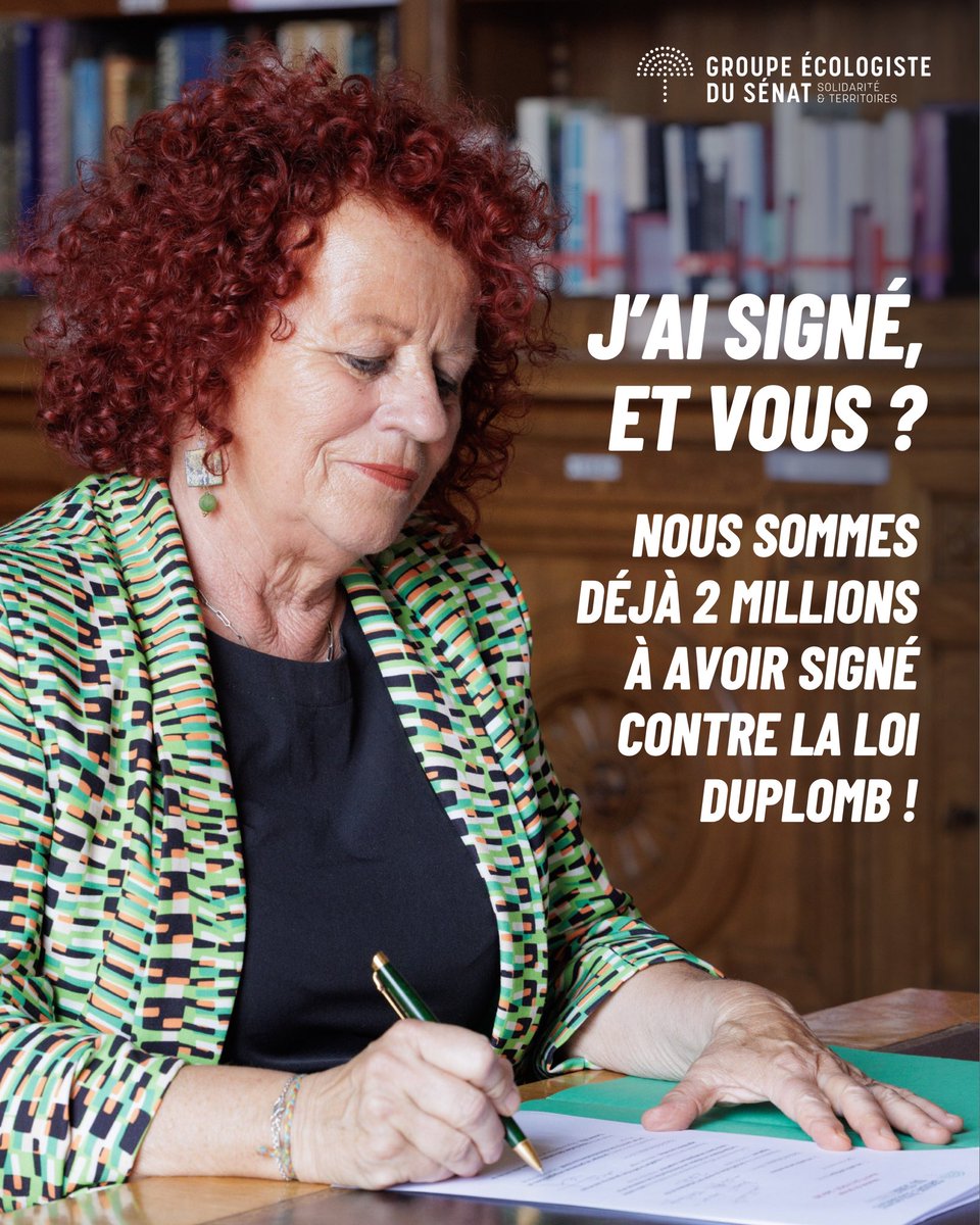 ✍️ Nous sommes plus de 2 millions à avoir signé la pétition contre la loi Duplomb, c’est historique ! 

Signez et faites signer cette pétition pour dire non aux cancers, non à la destruction de notre environnement et oui à une agriculture durable et rémunératrice. 

👉