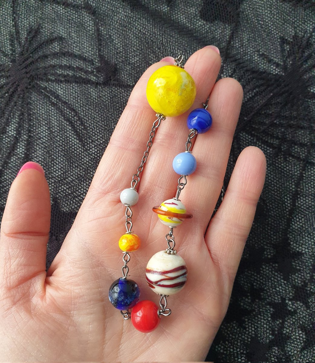 Güneş sistemi kolye sadece 1 adet camdan ürettim ☀️