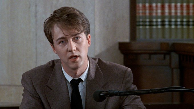 This is Edward Norton's motion picture debut, which he earned an Academy Award nomination for Best Supporting Actor.