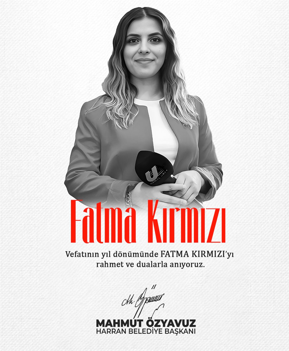 Vefatının yıl dönümünde Fatma Kırmızı'yı rahmet ve dualarla anıyoruz.

Mekanı Cennet Olsun.