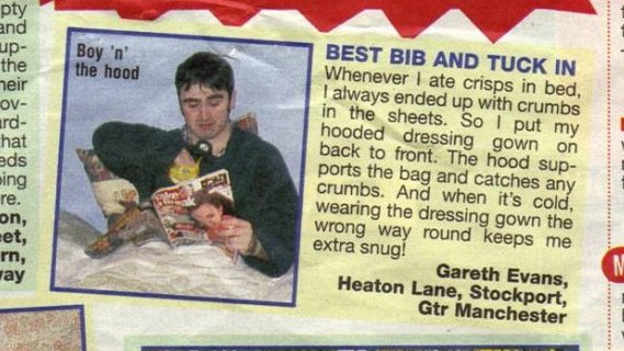 Ahhhh ... back in the day! Challenge: Get in Take A Break  magazine with a top tip. (Radio Station: Signal Cheshire)