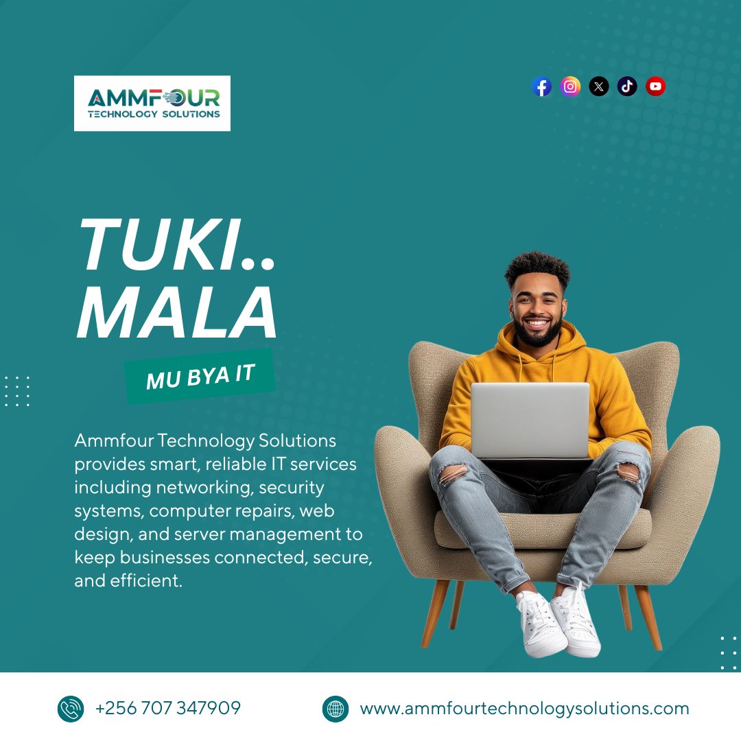 ammfourtech's tweet photo. We power businesses with smart, reliable IT solutions.
From networking and CCTV to repairs, websites, and servers — Ammfour has you covered.
#ammfourtechsolutions #ITSolutionsUG #TechThatWorks #SmartBusinessTech #reliablesupport https://t.co/VqJt689xzq