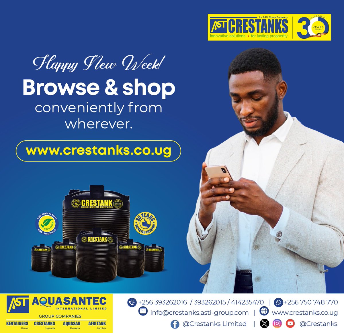 Visit our website here crestanks.co.ug to check out what we have in stock for you.

Give us a call on 0750748770 to place your orders.

#Crestanks #plasticproducts #newweek