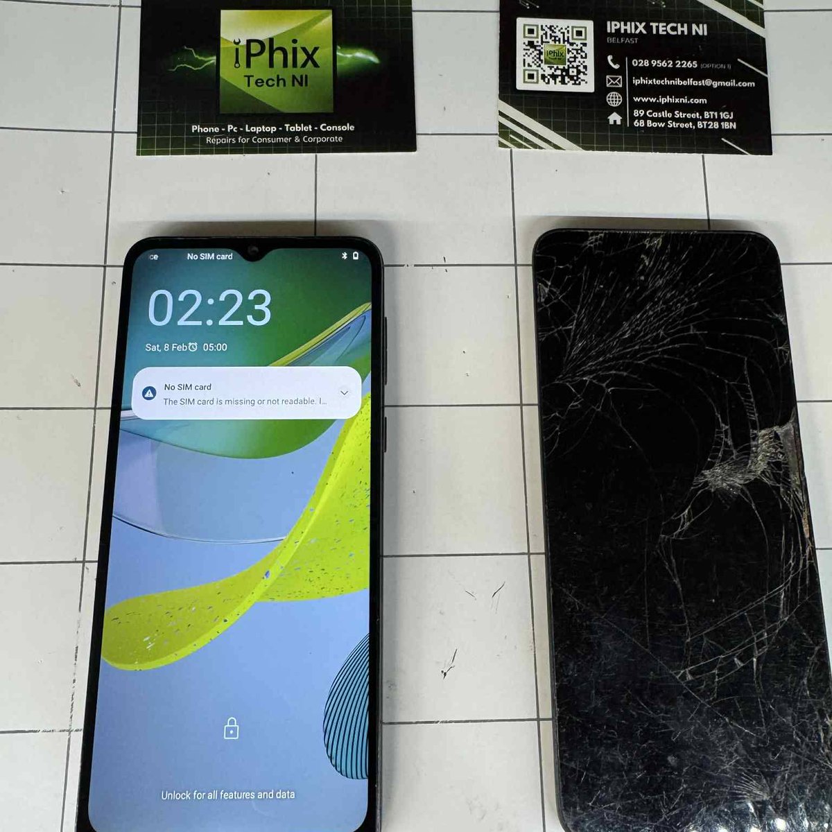 Stunning before &amp; after of a Moto E13 we repaired right here in our Belfast store! 

The screen was completely smashed, in less than an hour, it was looking brand new and the customer was back with 0 downtime.

✅ Fast &amp; Local
✅ Free Diagnostics
✅ Android repair specialists