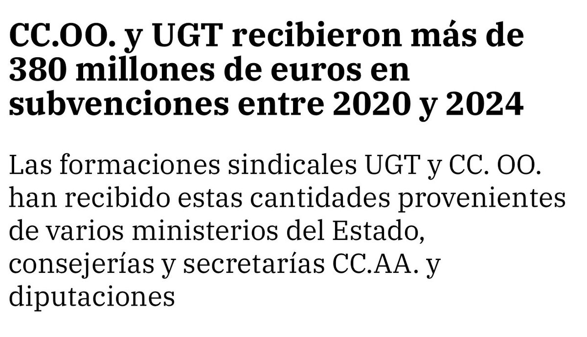 PAFP - PLATAFORMA D'AFECTATS PER LA FUNCIÓ PÚBLICA (@pafpublica) on Twitter photo El gobierno “mas de progresista de la història” ha sido sancionado por Europa <a href="/RoxanaMinzatu/">Roxana Mînzatu</a> al incumplir con la directiva europea de derechos laborales de los trabajadores publicos temporales.
Y <a href="/CCOO/">COMISIONES OBRERAS</a> <a href="/UGT_Comunica/">UGT</a> <a href="/UnaiSordo/">Unai Sordo</a> <a href="/SG_UGT/">Pepe Álvarez</a> mudos.
Empachados de fondos publicos!! El gobierno “mas de progresista de la història” ha sido sancionado por Europa <a href="/RoxanaMinzatu/">Roxana Mînzatu</a> al incumplir con la directiva europea de derechos laborales de los trabajadores publicos temporales.
Y <a href="/CCOO/">COMISIONES OBRERAS</a> <a href="/UGT_Comunica/">UGT</a> <a href="/UnaiSordo/">Unai Sordo</a> <a href="/SG_UGT/">Pepe Álvarez</a> mudos.
Empachados de fondos publicos!!