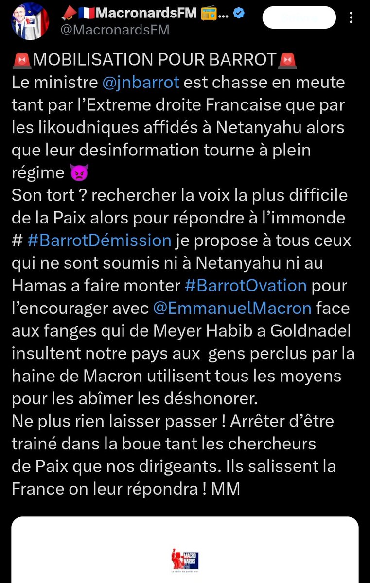 XexiliKattalinG's tweet image. A ce rythme, #MacronardsFM va bientôt s&apos;occuper de la communication de la campagne présidentielle de D. De Villepin ou J-L Mélenchon. 
4 ans que nous sommes nombreux à dénoncer les agissements, les propos X insultants et diviseurs de Me Macronard ici.
Qui est haineux ?
Lisez 👇