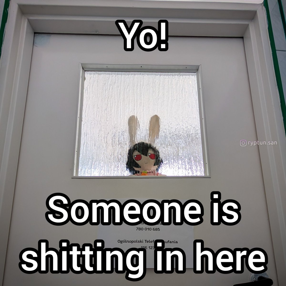 Ryptun_San's tweet photo. Someone is 💩 in here
#fumo #fumofumo #touhou #plushies #bootleg #bootlegtoys #touhouproject #touhoufumo #oc #originalcontent #originalfumo
#tewiinaba #tewifumo #touhoumeme #toilet #meme https://t.co/oKRcLOHOvr