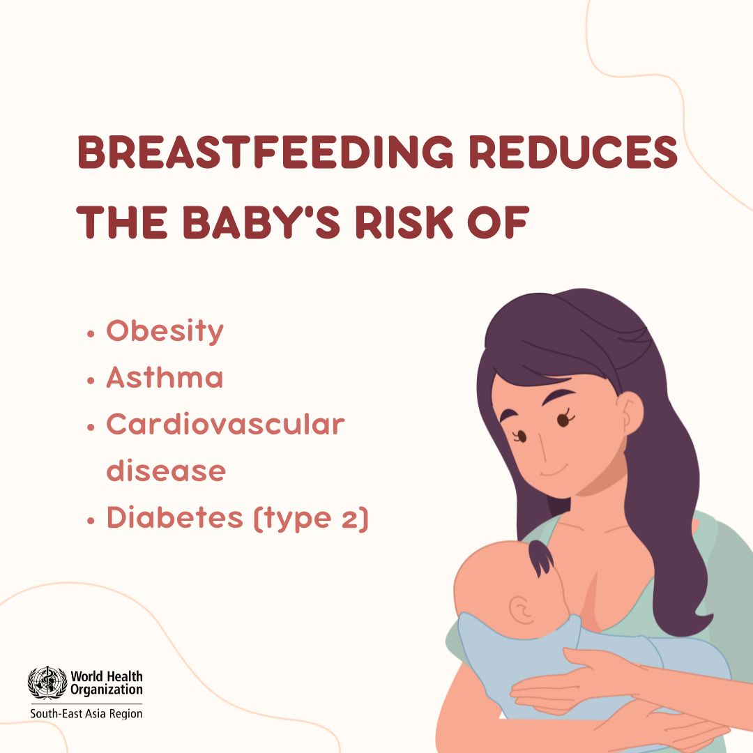 #Breastfeeding can give your baby 👶🏾 a #hopefulfuture! It reduces your child's risk of 

👉🏾 Obesity
👉🏾 Asthma
👉🏾 Cardiovascular disease
👉🏾 Type 2 diabetes 

#WorldBreastfeedingWeek #HealthForAll