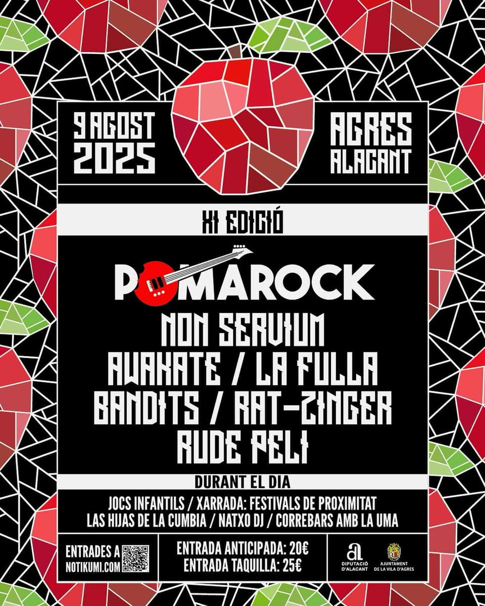 El sábado, 9 de agosto, regresa el POMAROCK a Agres.

quefas.es/el-ix-pomarock…