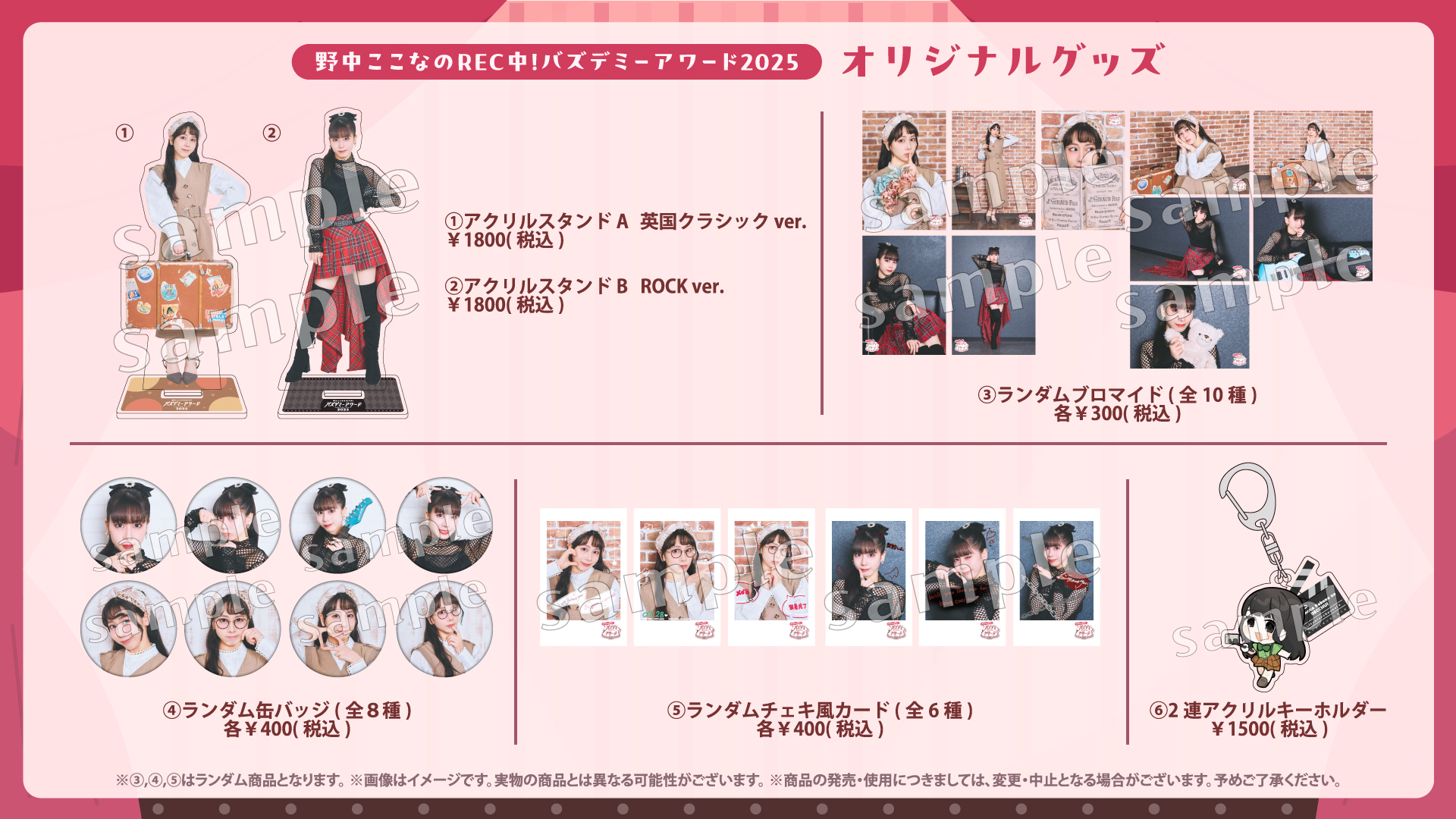 野中ここなのREC中 バズデミーアワード2024 アクリルスタンド