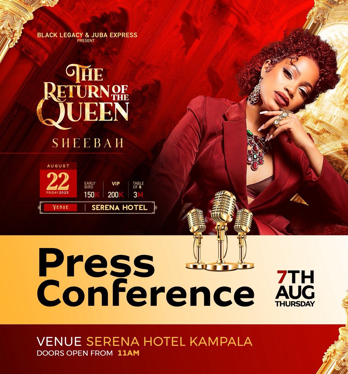 THIS THURSDAY “The Return Of The Queen” Press Conference 🎤🎙️ At SERENA HOTEL. 

#TheReturnOfTheQueen22ndAugustSerena