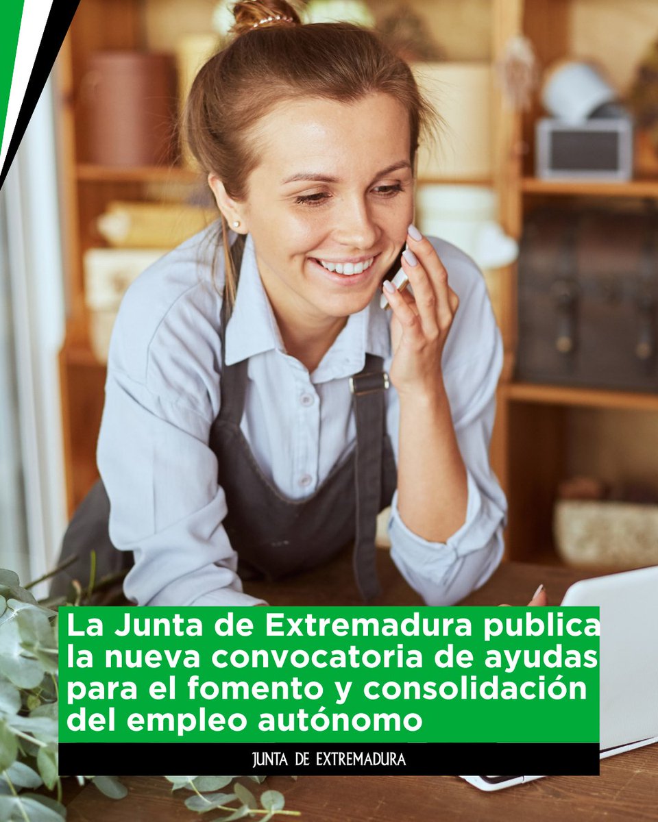 Economía, Empleo y Transformación Digital (@econoempleoext) on Twitter photo ‼️💼 La <a href="/Junta_Ex/">Junta de Extremadura</a> publica la nueva convocatoria de ayudas para el fomento y consolidación del empleo autónomo.
✅ Se destina un importe de 47.485.000 euros, con los que se prevé beneficiar a 14.000 personas en la región.
👉 Más info | juntaex.es/w/nueva-convoc… ‼️💼 La <a href="/Junta_Ex/">Junta de Extremadura</a> publica la nueva convocatoria de ayudas para el fomento y consolidación del empleo autónomo.
✅ Se destina un importe de 47.485.000 euros, con los que se prevé beneficiar a 14.000 personas en la región.
👉 Más info | juntaex.es/w/nueva-convoc…