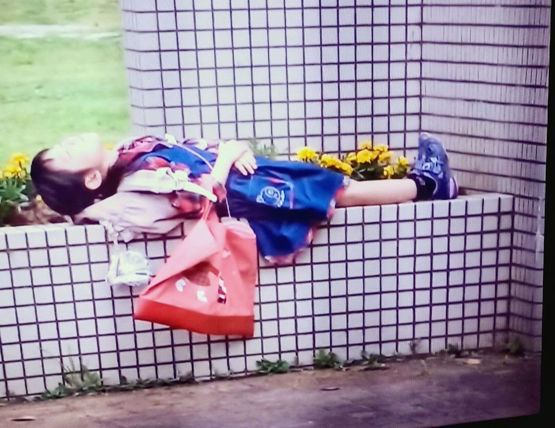 つかれたから
少し
横になる少女
#はじめてのおつかい 

なんだろう
みごとな
その対応は
素晴らしい