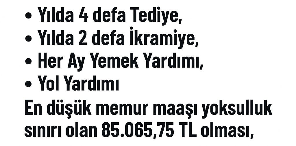 Taşerondan geçen 💰 İşçiye "tüm sosyal haklar ile yüksek maaş" veriyorsunuz da,
Devletin asli ve sürekli görevini yürüten memura neden asgari hayat dayatılıyor?
Memur da insanca yaşamak istiyor!
#İşçiyeKepçeyleMemuraKaşıkla