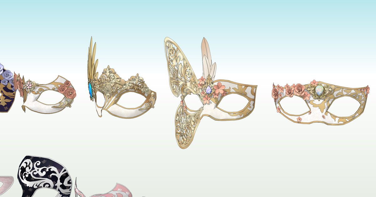 가면세트
acon3d.com/ko/product/100…

가면세트에는 가면(판타지) 모음, 흑백 동물 가면 모음, 동양풍 가면 모음 이 포함되어있습니다.
구매시 중복 구매 주의 하세요