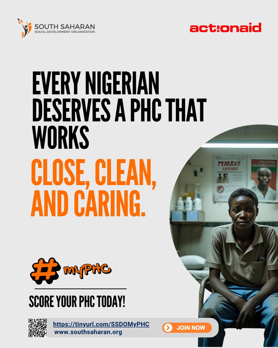 southsaharan's tweet image. Every Nigerian deserves a PHC that works.

🗣️ Don’t just hope for change. Demand it.

✅ Score your PHC today → shorturl.at/jP7tr

#MyPHC #FixOurPHC #UHC #HealthForAll