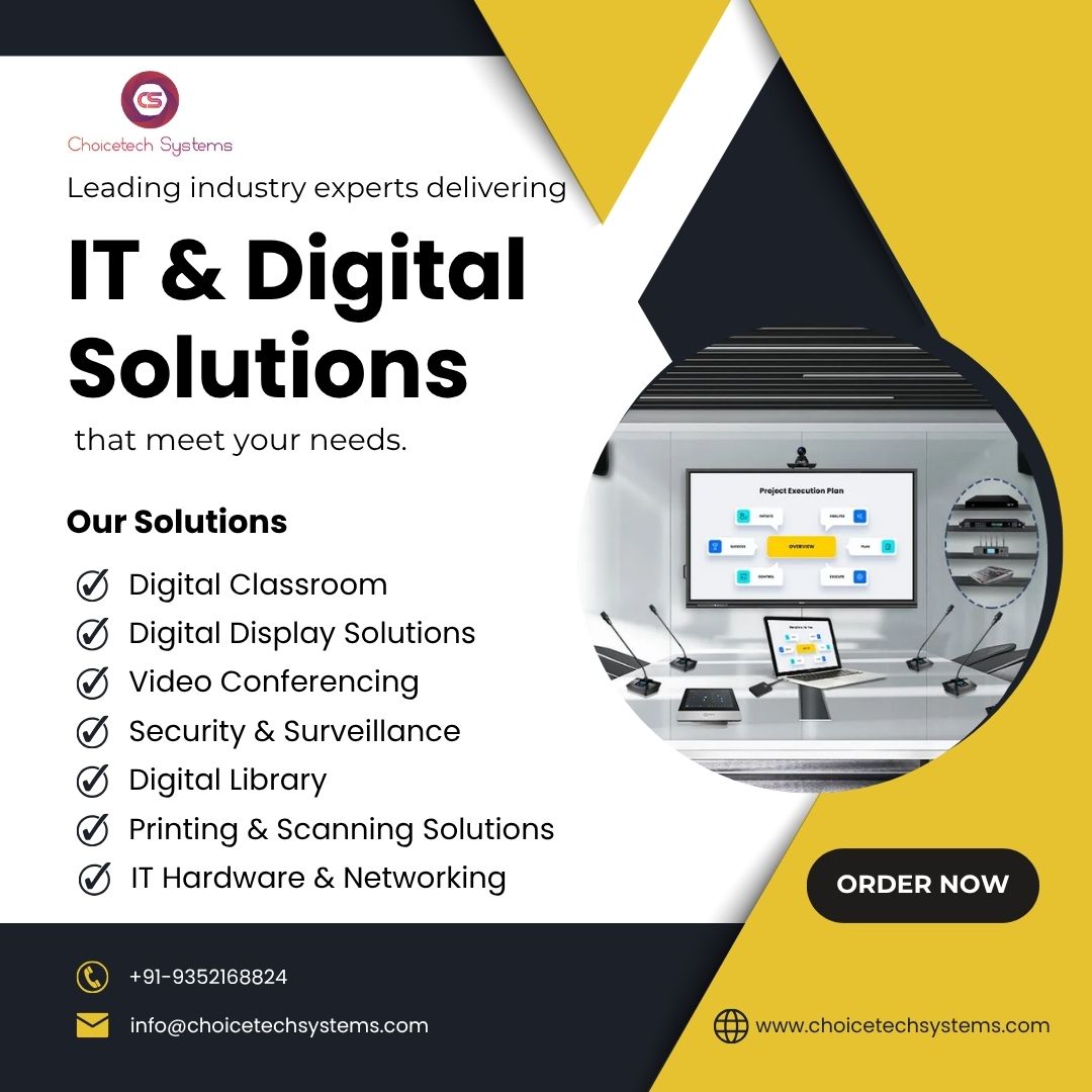 ChoicetechSyst1's tweet image. Leading industry experts delivering IT &amp;amp; Digital Solutions that meet your needs.

Visit our website 
choicetechsystems.com

Contact: +91-9352168824

#DigitalSolutions #ITSolutions #digital #solutions #hardware #digitallibrary #printingsolutions #videoconferencing #security