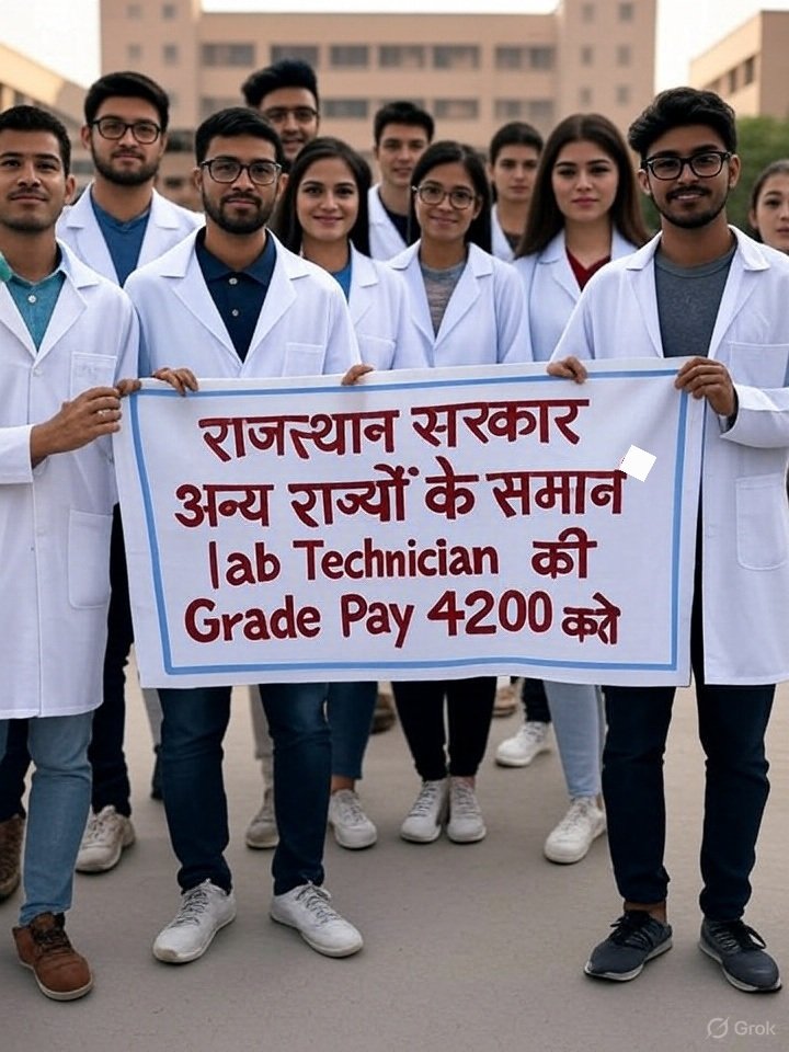 <a href="/KumariDiya/">Diya Kumari</a> अपना दिया वादा निभाए। अन्य राज्यों की के समान राजस्थान में भी Lab Technician की Grade Pay 4200 की जाए।

<a href="/BhajanlalBjp/">Bhajanlal Sharma</a> <a href="/RajGovOfficial/">Government of Rajasthan</a> <a href="/Jitendr10505882/">Jitendra Singh</a>