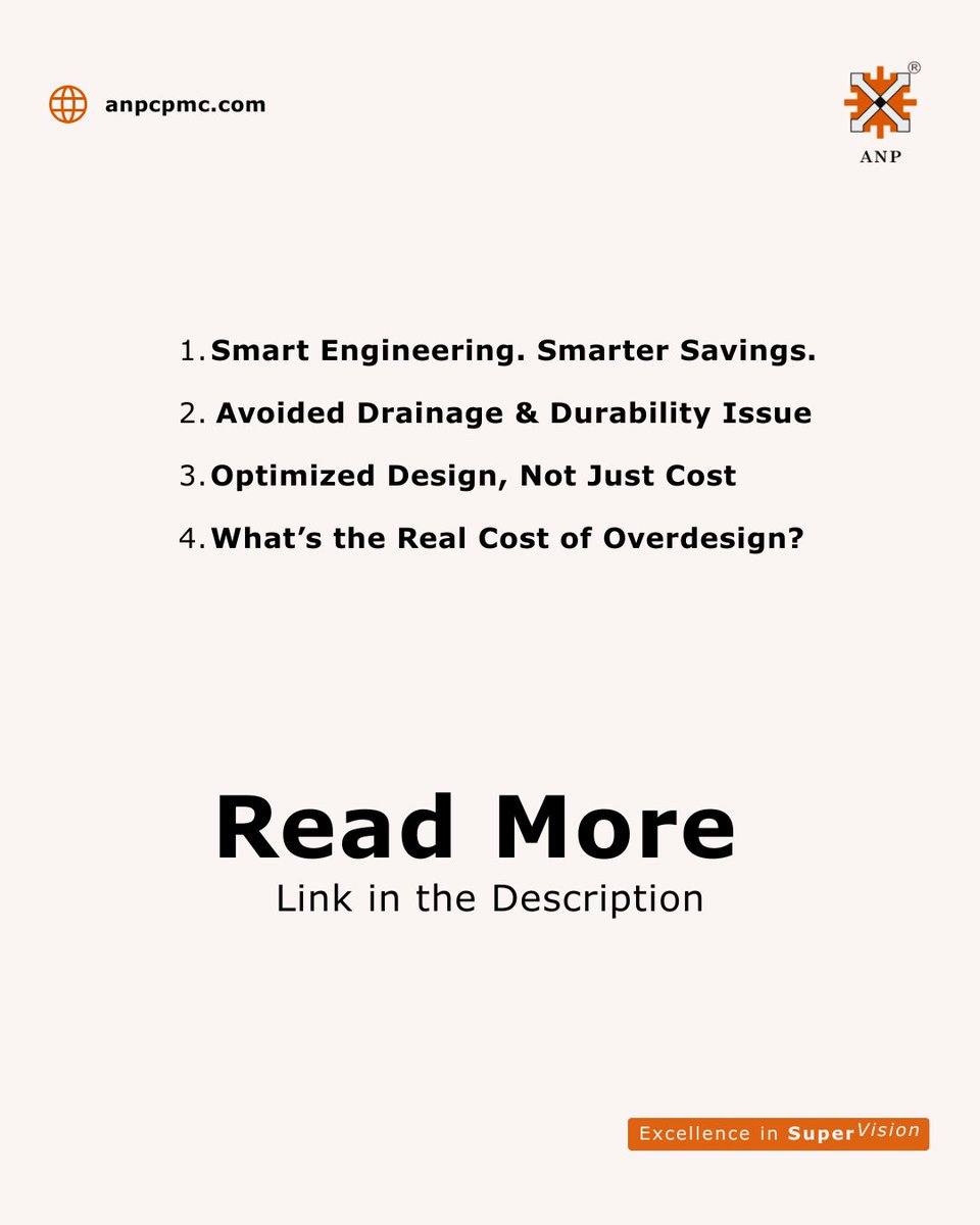 ANPIndia's tweet image. 🏗️Can a small design change make a big impact?
It did for us—₹63.5 lakhs saved on RCC pavements!

Want to learn how? Read full case study: surl.li/ovejum 
🌐 Visit us: anpcpmc.com
 
#SmartEngineering #ANPCPMC #RCCDesign #ProjectManagementIndia
