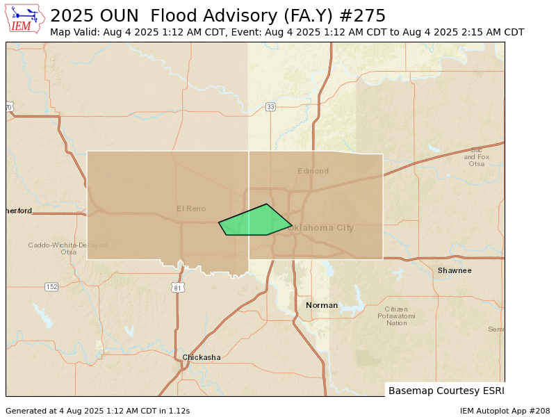 OUN issues Flood Advisory for Canadian, Oklahoma [OK] till Aug 4, 2:15 AM CDT mesonet.agron.iastate.edu/vtec/f/2025-O-…