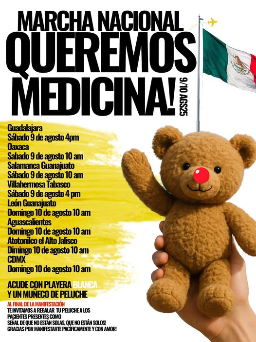 Convocatoria Marcha Nacional #QueremosMedicina 
9 y 10 de Agosto.