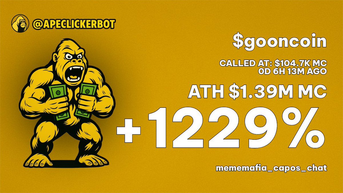 duo_codeweb's tweet image. 17x 💥🚀

$gooncoin 🔗 SOLANA
Initial MC: $104.7K
ATH MC: $1.39M (+1228.63%)