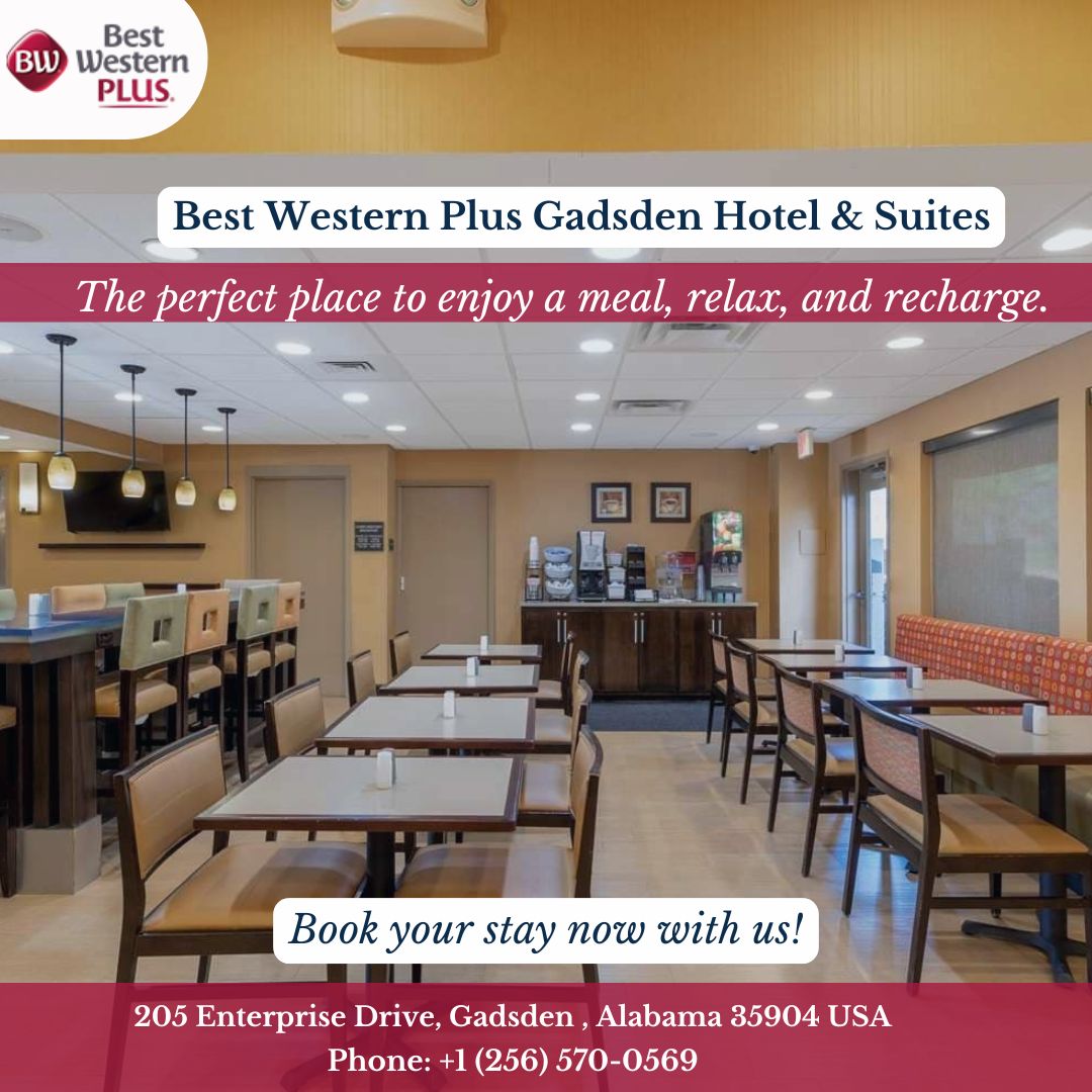 Wake up to a hot complimentary breakfast every morning.
Fuel your day with fresh flavors and friendly service.
Mornings are better at Best Western Plus Gadsden! Visit bwplusgadsdenal.com/gadsden-al-hot… for more info
#FreeBreakfast #HotelPerks #GadsdenHotels #Alabama #Gadsden