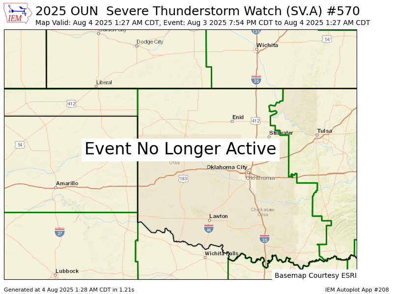 OUN cancels Severe Thunderstorm Watch for Alfalfa, Beckham, Blaine, Caddo, Custer, Dewey, Greer, Kiowa, Major, Roger Mills, Washita [OK] mesonet.agron.iastate.edu/vtec/f/2025-O-…