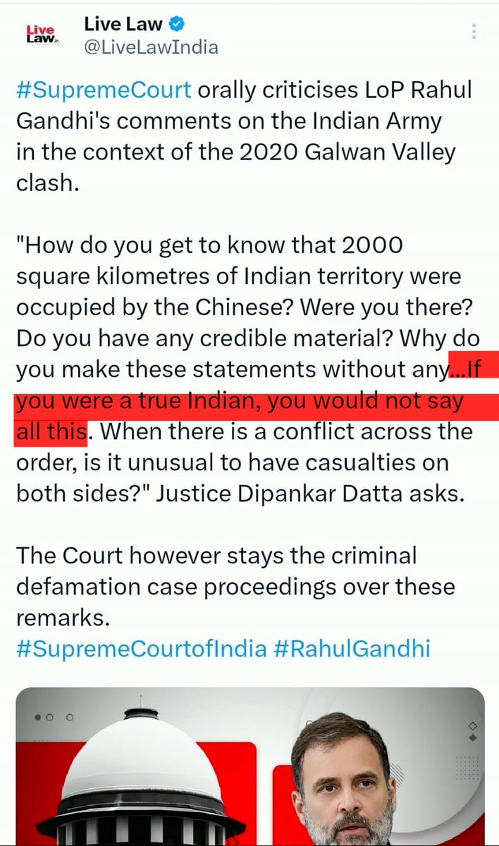 Rahul Gandhi’s anti-national mindset was called out in the Supreme Court today stating that "If you were a TRUE INDIAN, you would not say all this".