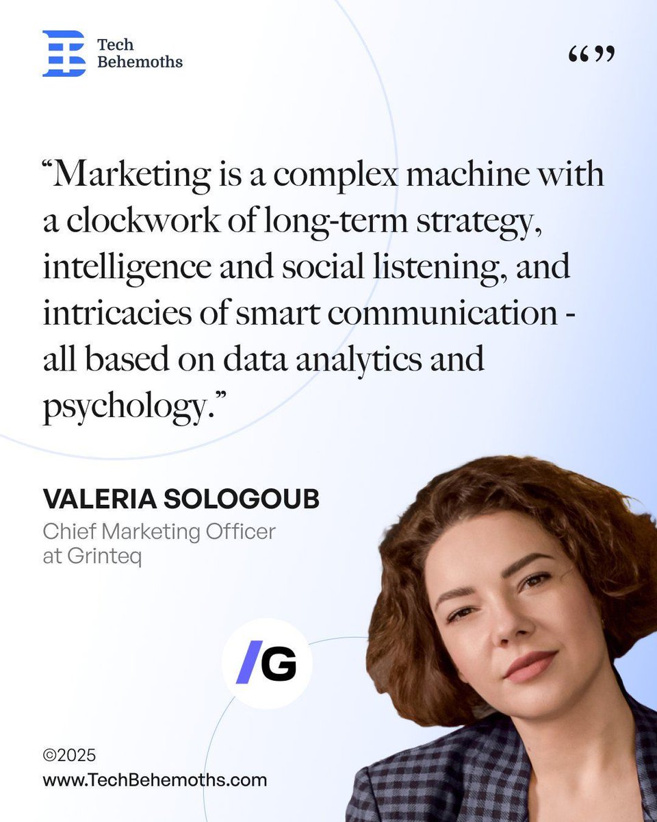 TechBehemoths (@techbehemoths) on Twitter photo #Marketing isn’t guesswork — it’s a system built on strategy, psychology, and data. 🎯
Valeria Sologoub, CMO at <a href="/grinteq/">Grinteq | ecommerce digital agency</a>, said it best: “Marketing is a complex machine.”
At #TechBehemoths, we spotlight the leaders redefining how it works.
Which part drives your strategy? 💬 #Marketing isn’t guesswork — it’s a system built on strategy, psychology, and data. 🎯
Valeria Sologoub, CMO at <a href="/grinteq/">Grinteq | ecommerce digital agency</a>, said it best: “Marketing is a complex machine.”
At #TechBehemoths, we spotlight the leaders redefining how it works.
Which part drives your strategy? 💬