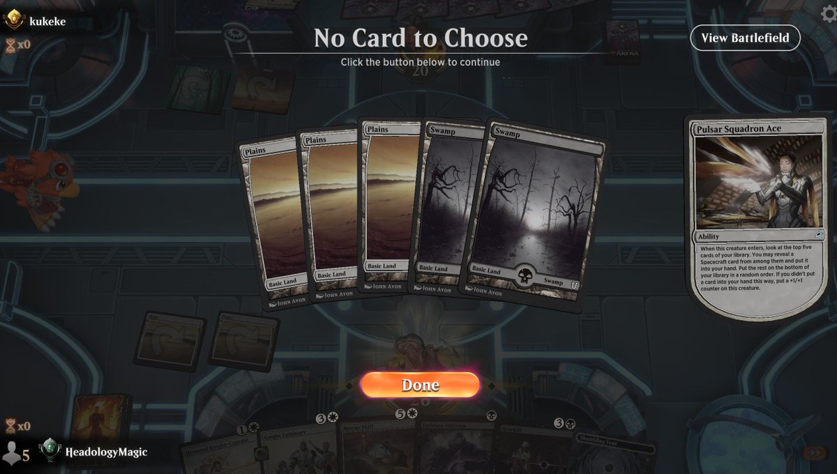 The moment she realized she'd never draw a land for the rest of the game: