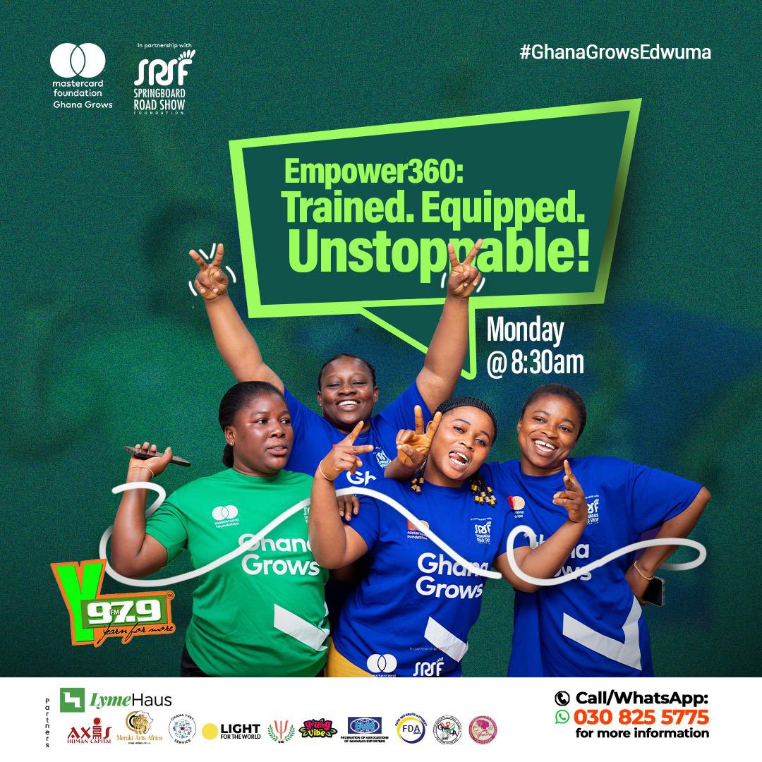 YFM Takoradi (@y979fm) on Twitter photo Trained. Equipped. Unstoppable. 💪 The journey to empowerment begins with the right tools.
Proudly brought you by <a href="/MastercardFdn/">Mastercard Foundation</a>
#GhanaGrowsEdwuma
#YFMGhana Trained. Equipped. Unstoppable. 💪 The journey to empowerment begins with the right tools.
Proudly brought you by <a href="/MastercardFdn/">Mastercard Foundation</a>
#GhanaGrowsEdwuma
#YFMGhana