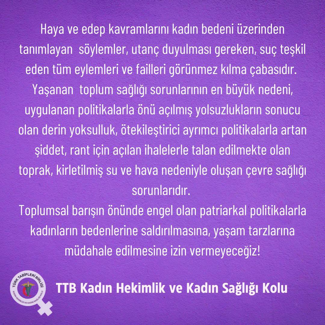 TTBKadin's tweet photo. Diyanet İşleri Başkanlığı’nın kadınlar ve giyim özgürlüğü açıklamasına dair 

👇🏼 https://t.co/bCALRxmHtk