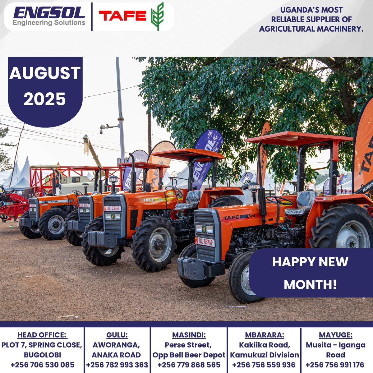 Engineering Solutions (U) Limited (@engsol_ug) on Twitter photo ๐๐๐๐๐๐ ๐๐๐ ๐๐๐๐๐!
Start the new month strong with reliable TAFE tractors from ENGSOL, Ugandaโs most trusted supplier of agricultural machinery.
๐Visit or Call us today and letโs power your farm into greatness!
#EngsolUganda #TAFE #AgricultureMachinery ๐๐๐๐๐๐ ๐๐๐ ๐๐๐๐๐!
Start the new month strong with reliable TAFE tractors from ENGSOL, Ugandaโs most trusted supplier of agricultural machinery.
๐Visit or Call us today and letโs power your farm into greatness!
#EngsolUganda #TAFE #AgricultureMachinery