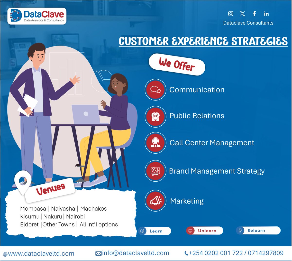 DataclaveC's tweet image. Our Customer Service Experience Course  enhances brand, promotes client loyalty, and improves service delivery by combining local knowledge with international best practices.
visit our website dataclaveltd.com and reserve your slot.
#learn #unlearn #relearn