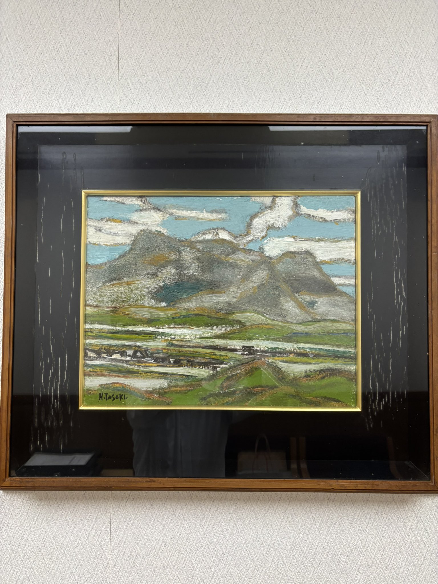田崎廣助、【久住山の晩秋】、希少な画集より、新品高級額・額装付 中産連ビル on X: