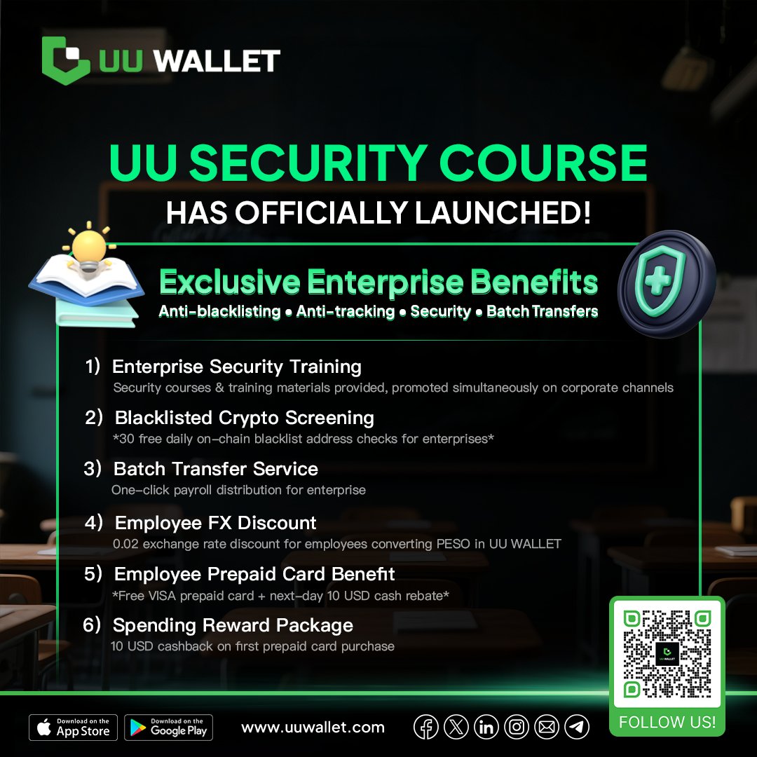 📢 UU Wallet Launches the "UU Security Course"!

This summer, join UU Wallet’s security experts to protect your digital assets. Whether you're an individual or a business, you’ll gain the most practical on-chain security skills!

🔒 Course Highlights (31 Lessons Total)
1️⃣ Build