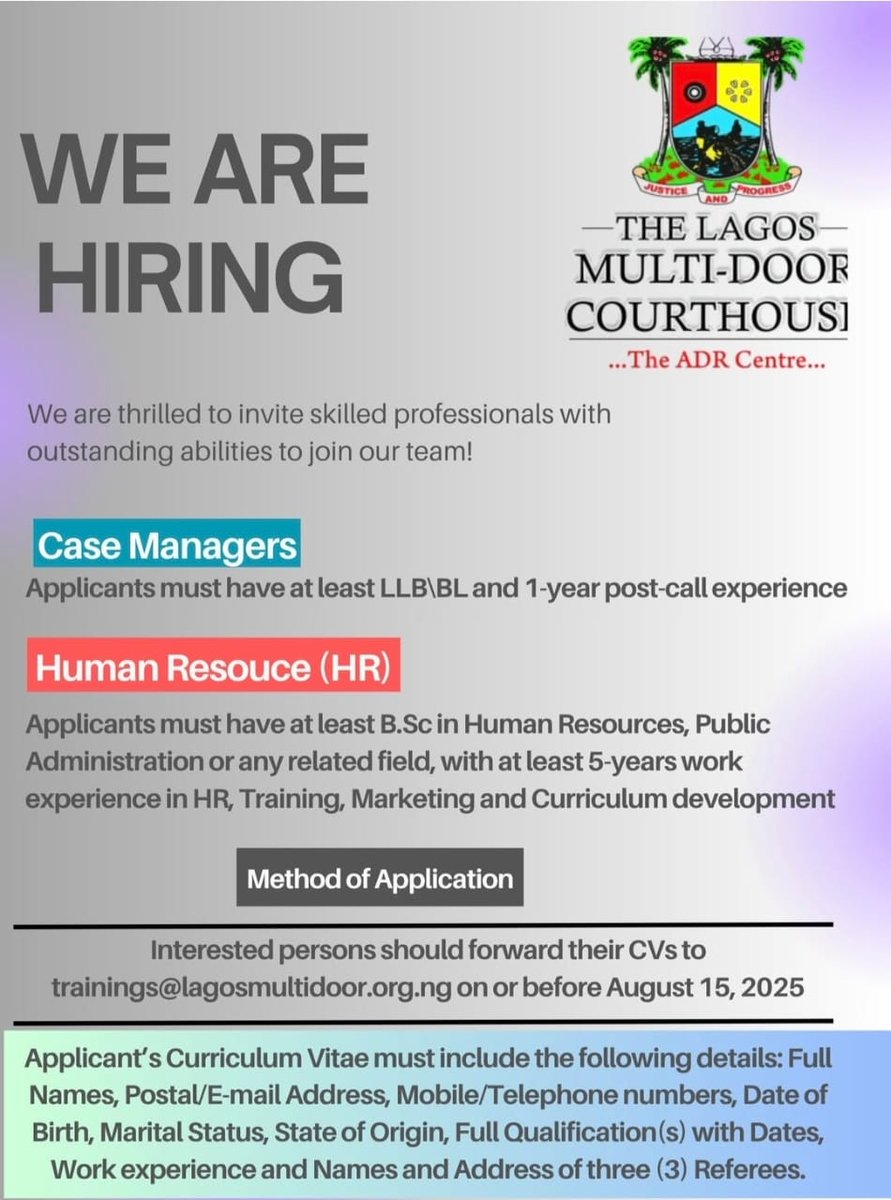 Job opening, kindly share