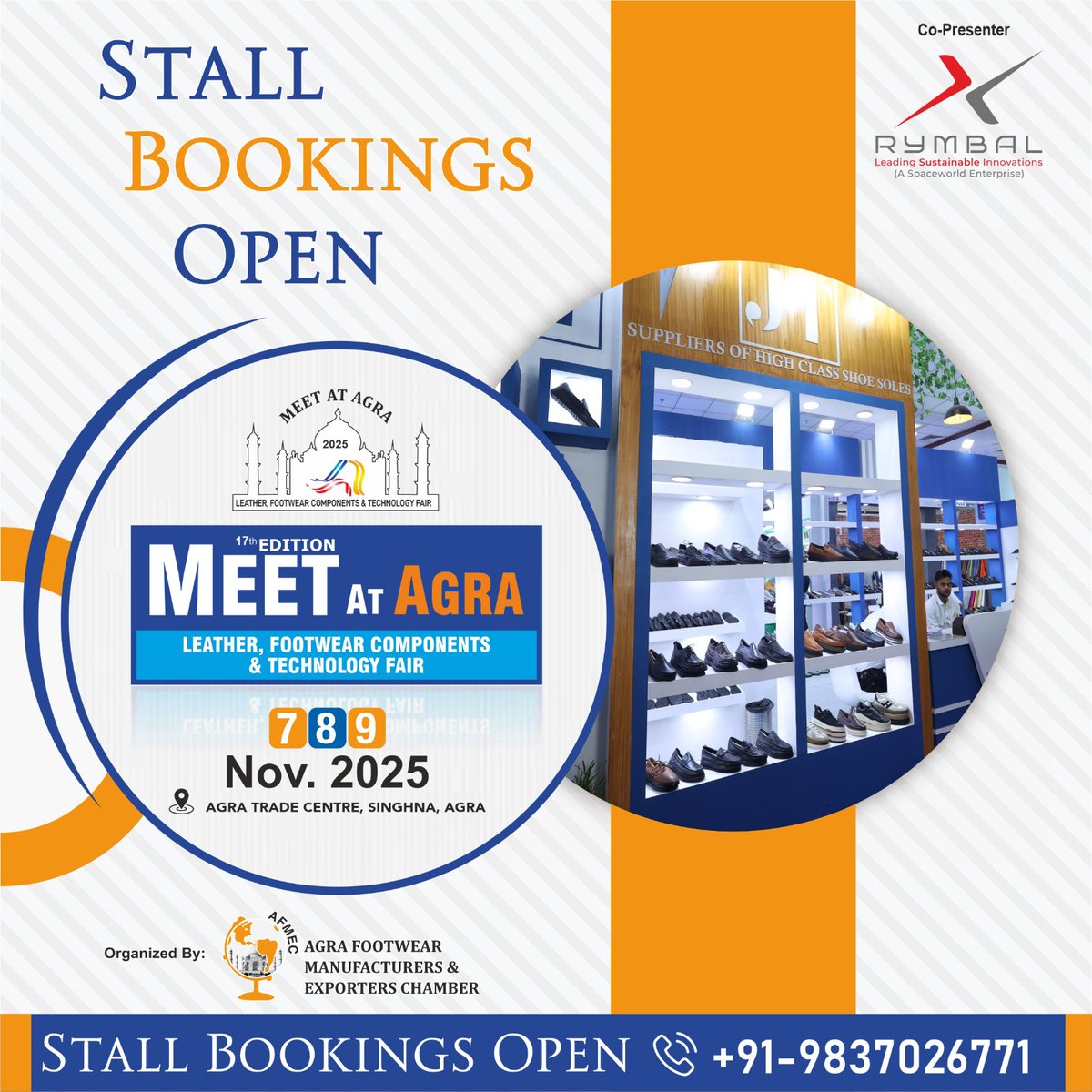 MeetatAgra's tweet image. Meet At Agra 2025

India's Biggest Leather, Footwear Components &amp;amp; Technology Fair.

🗓 Date: 07-08-09 November 2025
📍Venue: Agra Trade Centre, Agra

!!Book Your Space Now!!

Call 📞 +91-9837026771

#MeetatAgra2025  #AFMEC
#LeatherFair #ComponentsFair #Technologyfair #B2BFair