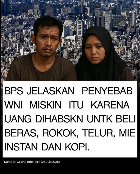 Jadi menurut BPS orang KAYA itu tak pernah Rokok, Ngopi apalagi Makan .. 
Orang Kaya tiap hari Puasa, sekali Berbuka makan Aspal, Besi, Semen bahkan Uang Bansospun dimakan..